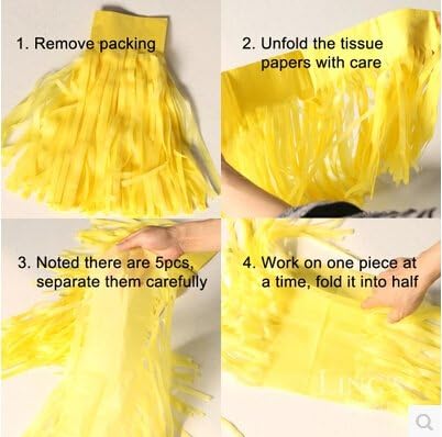 Set of 15 Mixed Mint Coral Gold Party Tissue Paper Tassels Garland Wedding Banner Bunting Baby Shower Party Hanging Decoration