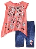 Little Lass Baby-girls Newborn 2 Piece Cropped Bow Print Legging Set
