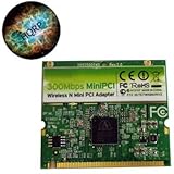HQRP 802.11n MIMO Wi-Fi 300 Mb WLAN MiniPCI Card - Supports WPA (TKIP/AES), WEP, MIC, Shared Key, 802.1X