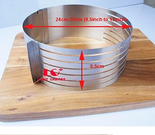 Stainless Adjustable 9.5" - 12" Layer Cutting Slicing Mousse Cake Ring Mould Bakeware Tool