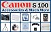 Canon PowerShot S100 IS Digital Camera (Black) With Primotronix Fiber Cloth and Accessories & Much More