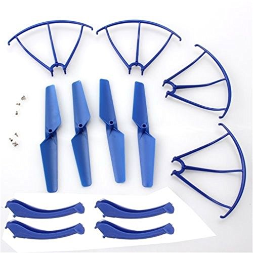 Imagen 4 de ILov hélices + Frame + Protección Landing Gear 4 colores Accesorios Piezas Pack para SYMA X5SC X5SC-1 X5SW con un bookmark mariposa (4 Colors in Set)
