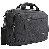 Laptop Messenger Bag, Evecase 13.3" - 14" Canvas Messenger Bag - Dark Grey w/ Handles, Shoulder Strap, and Multiple Accessory Pockets (for 13.3 - 14 in laptops, ultrabooks, or tablet pc)