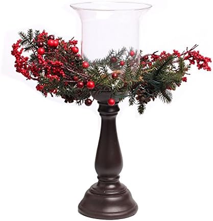 Home Candle Impressions Festive Warm White LED Decoration 18"H Brown Cedar Candle Holder (From Ontario Warehouse)