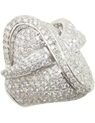 14k White Gold  3.18ctw Diamond Cocktail Ring LR970 Size 7.5