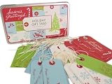 Holiday Gift Tags Tin of 36 Vintage Style Gift Tags with String in Metal Tin Cavallini Papers