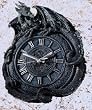 resting dragon clock statue fierce timepiece sculpture