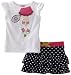 Hartstrings Girls 2-6X Little Tennis Motif Flutter Sleeve Tee, White, 6