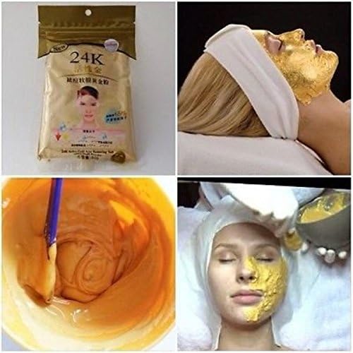 24k Gold Active Face Mask Brightening Powder Luxury Spa Anti Aging Treatment