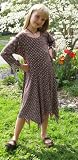 Toddler and Girls Boutique Clothing-Art & Soul by Bercot-Double Pink Mocha Latte Dot Diva Dress