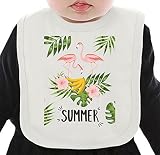 Summer flamingo ネクタイを有する有機ビブ Medium