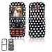 Samsung M540 RANT Cell Phone Black/White Polka Dot Design Protective Case Faceplate Cover