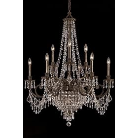 Paris Flea Twelve - light Crystal Chandelier I, 38.5Hx34H, ENGLISH BRONZE by Home Decorators Collection