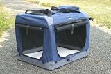 Folding Fabric Pet Crate Carrier Med Blue 60cm