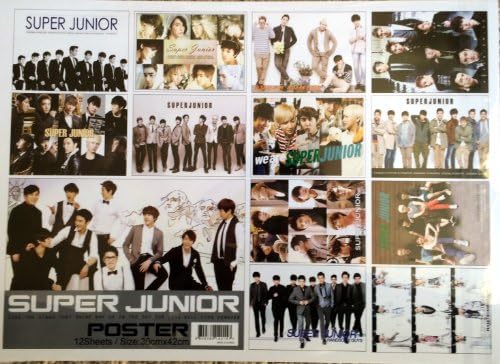 Super Junior 12 Cut (12 Pcs ) Posters Collection Bromide
