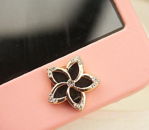 eBADA Black Flower with Diamond Decorated Iphone Crystal Home Return Keys Buttons Sticker For iPhone 4S iPhone 5 iPod Touch iPad Repair Fix Replace Replacement