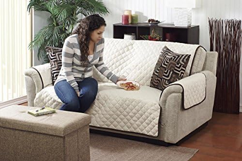 Reversible Quilted Microfiber Loveseat Furniture Protector (chocolate-taupe)