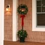 6.5' Pre-Lit Christmas Pine Lantern With Wreath & Bow - Clear Dura-Lit Lights