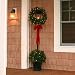6.5' Pre-Lit Christmas Pine Lantern With Wreath & Bow - Clear Dura-Lit Lights