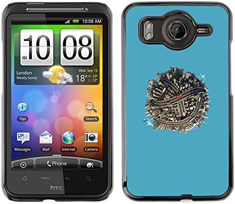 iKiki Tech / Hard Case Cover - City Street Urban Blue Ball - HTC Desire HD G10