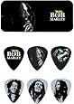 Dunlop BOBPT04H Bob Marley Silver Portrait Series Pick Tin, Assorted, Heavy, 6 Picks/Tin