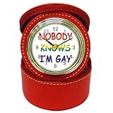 Jewelry Case Clock Red says Nobody Knows I'm Gay