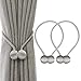 IHC Window Curtain Tiebacks Clips VS Strong Magnetic Tie Band Home Office Decorative Drapes Weave Holdbacks Holders European Style 1 pair (Grey)