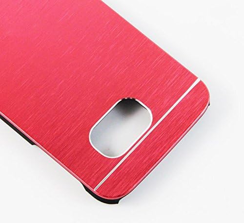 Galaxy S6 Premium Metal Brushed Phone Case by T4S® (Red)