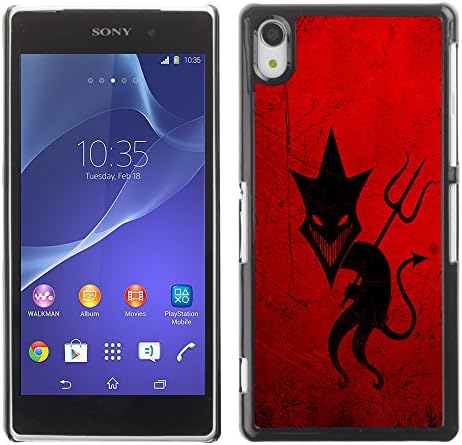 DesignCase Premium Slim PC / Aluminium Case Cover Armor Shell - Sly Devil - Sony Xperia Z2