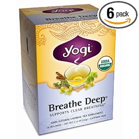 Yogi Breathe Deep, Herbal Tea Supplement, 16-Count Tea Bags (Pack of 6)