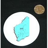3 button pin printed with australia, map, western by Shop Zeus