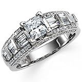 14Kt White Gold Ladies Engagement Ring (Center stone is not included)