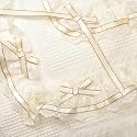 Frilly christening shawl with lace and cream ribbons