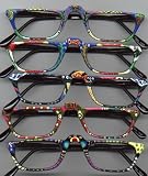 MB1052 Strength +2.75 Handpainted Reading Glasses w/Spring Hinge