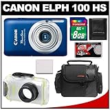 Canon PowerShot 100 HS Digital Elph Camera (Blue) with WP-DC310L Underwater ....