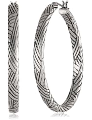 The SAK Medium Batik Inside and Out Oval Click Hoop Earrings