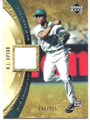 B.J. Upton 2005 Artifacts MLB Apparel Jersey Card #MLB-BU 164/325 Tampa Bay Rays