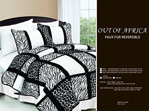 Free Shipping 11 Piece Out of Africa Black and White Color King Queen Size Completed Bedspread with Curtain Set (Queen size)