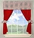 Baby Doll Bedding Chevron Window Valance and Curtain Set, Red
