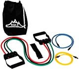 Black Mountain Products 5 Resistance Bands Set with Door Anchor and Carrying Case