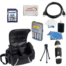 SSE Point & Shoot Kit Featuring Deluxe Case, 32GB Memory Card, Memory Card Reader, HDMI, AA battery and Charger w/ Cleaning Cloth For Fuji Fujifilm Finepix Zoom Date 1300 60 60EZ 76S 90 Super 90EZ S600 Digital Cameras