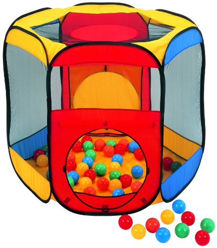 Most Popular Easy-Twist Play Tent: Six Sided Hexagon w/ 100 Play Balls