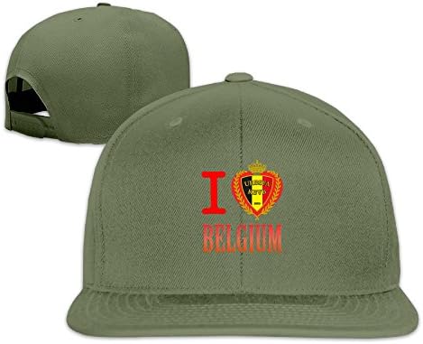 Unisex I Love Belgium Football Adjustable Snapback Trucker Hat ForestGreen One Size