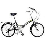 Stowabike 20" Folding City V2 Compact Foldable Bike - 6 Speed Shimano Gears Black