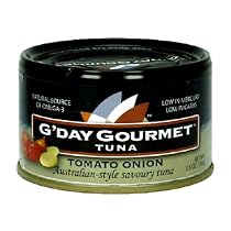 G'Day Gourmet  Tuna, Tomato Onion, 3.5-Ounce Cans (Pack of 12)