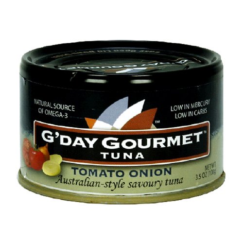 G'Day Gourmet Tuna, Tomato Onion, 3.5-Ounce Cans (Pack of 12) by G'Day Gourmet