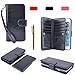 iPhone 6S Case, HESPLUS [Detachable Wallet] iPhone 6 Wallet Case with [9 Card Slot][ID Holder][Wrist Strap] - Premium Magnetic Leather Flip Cover Case for iPhone 6/6S - Black