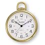 Avalon Goldtone Ultra Thin Railroad Pocket Watch with Chain, # 8990GX