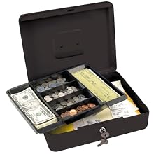 Master Lock 7111D Locking Cash Box with 6 Compartment Tray
