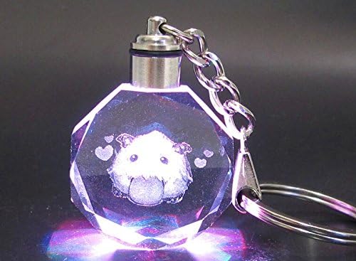 League of Legends LOL Howling Abyss Aram Poro Colour LED Crystal Keychain Keyring